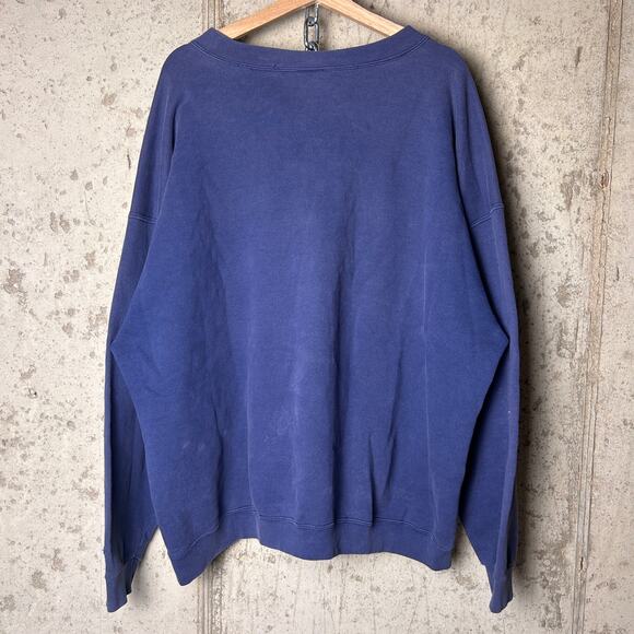 Nike 90s Vintage White Tag Blue Tonal Heavyweight Boxy XXL Crewneck - Picture 4 of 4